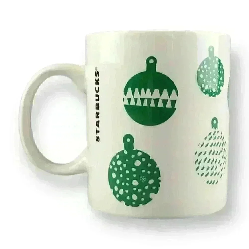 Starbucks Coffee Holiday 2016 Green Christmas Ornaments 12 oz Coffee Mug Tea Cup - Picture 3 of 6